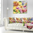 thumbnail image 3 of Designart Lily Flowers Illustration Art - Floral Throw Pillow - 16x16, 3 of 5