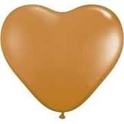 Mocha Brown 6" Latex Hearts Qualatex Balloons x 10