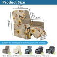 thumbnail image 3 of Renewold Butterfly Sunflower Retro Stretch Recliner Couch Cover Heavy Duty Reclining Chair Cover 4 Pieces Lazy Boy Recliner Chair Slipcover Thick Soft Furniture Protector, 3 of 8