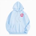 thumbnail image 6 of Towmus Cute Pink Flower Hoodie for Woman Preppy Sweatshirts Trendy Puff Print Letter Graphic Hoodies Casual Pullover Tops, 6 of 8