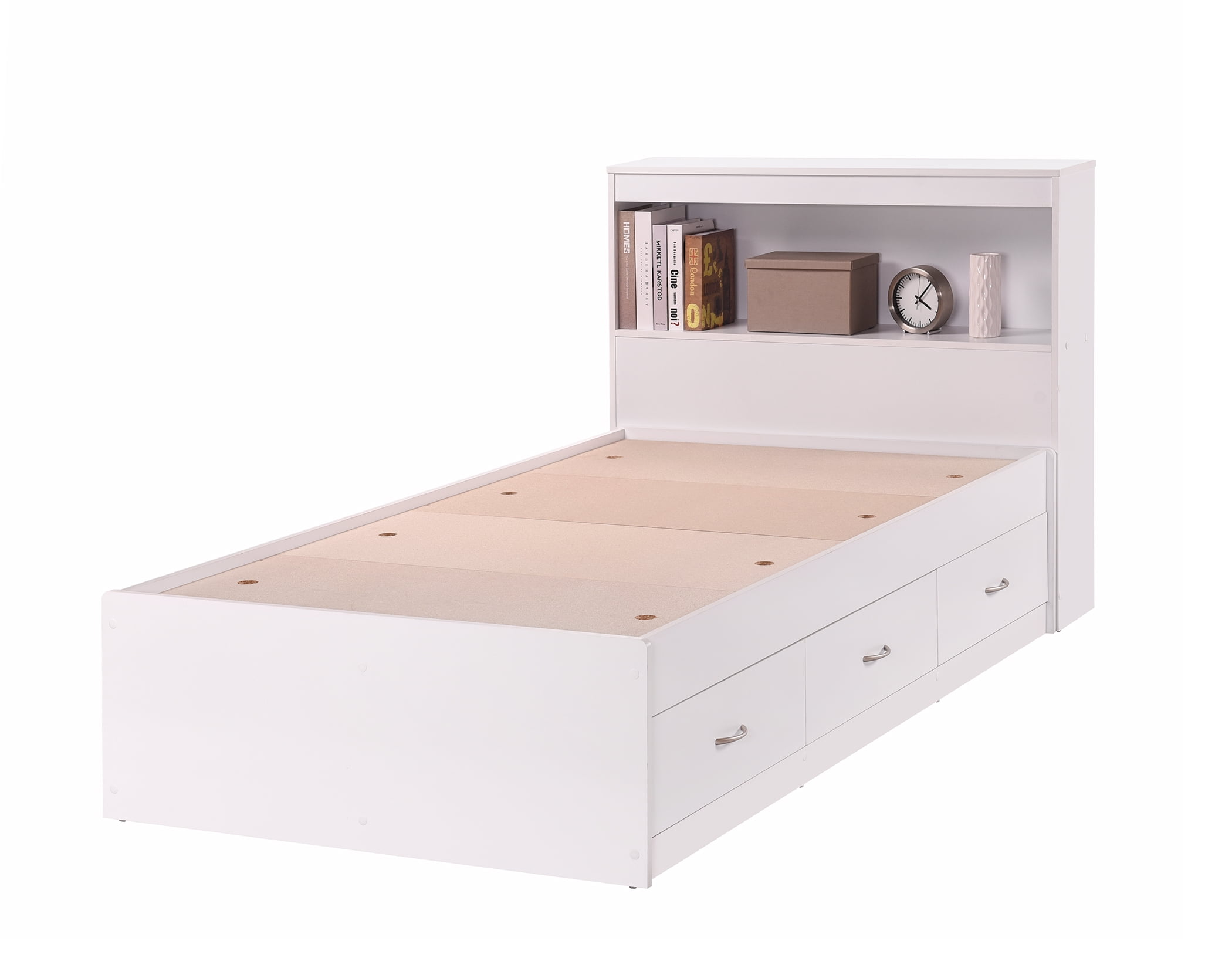 Mainstays Mates Storage Bed With, Twin Mates Bed With Bookcase Headboard