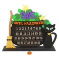 thumbnail image 1 of Calendario de Adviento de Halloween para niños, adorno de madera para escoba de gato, cuenta atrás, decoración de escritorio bonita, 1 of 3