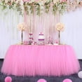 thumbnail image 1 of Adeeing Tulle Table Skirt Pink Tutu Table Skirt for Rectangle or Round Table, Wedding, Baby Shower, Princess Party, Birthday Party, Bridal Shower Decoration, 1 of 7