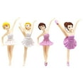 thumbnail image 1 of 4Pcs Cartoon Ballerina Cake Topper Cake Ornament Birthday Props (White, Purple), 1 of 1
