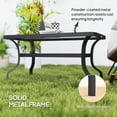thumbnail image 4 of 37" Outdoor Patio Coffee Table with 1.4" Ripple Tempered Glass Top and Rust-Resistant Metal Frame, Black Rectangular Garden Table for Patio, Conservatory, and Backyard Spaces, 4 of 7