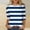 Blue, variant on Summer Saving Clearance 2024! POTETI Girls T Shirts Blue Stripe Casual Round Neck Printing Blouse 3/4 Sleeve T-Shirt Tops