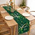 thumbnail image 6 of St. Patrick's Day Cotton Linen Table Runner for Dining Kitchen, Green Shamrock Rainbow Gold Coin Simple Wedding Outdoor Party Tablerunners, Dresser Scarf Coffee Tablecloth Runners 13x120 Inches, 6 of 9