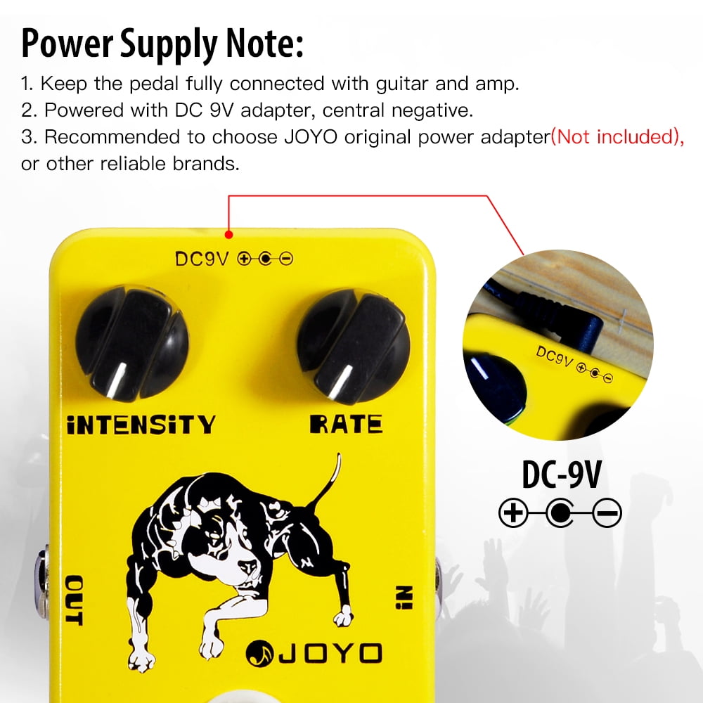 JOYO JF-09 Tremolo Effect Pedal Classic Tube Amplifiers Photoelectric Tube for Electric Guitar