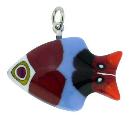 GlassOfVenice Murano Glass Millefiori Small Fish Pendant