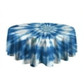 thumbnail image 5 of Blue White Tie Dye Spiral Pattern Round Tablecloth 60"x60",Wrinkle Wipeable Table Cloth for Kitchen Dining Room Picnic Patio Party, 5 of 6