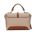 thumbnail image 5 of MKF Collection Angela vegan Color-Block Leather Women’s Satchel Bag by Mia K. - Taupe, 5 of 8