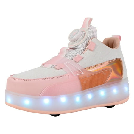 

FhsagQ Girls Shoes Size 12.5 Little Girls Children Shoes Thick Soled Sneakers with Wheels Fashionable Light Shoes Usb Rechargeable Skate Sneakers Girls Shoes Size 11C 31