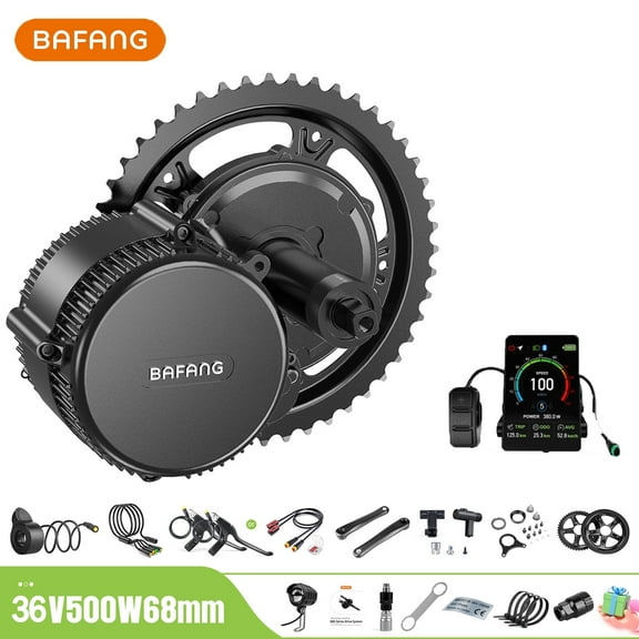 BAFANG Mid Drive Kit 500W BBS02B Electric Bike Conversion Kit 36V Ebike Conversion Kit for 68-73MM Mountain Bike Road Bike VD04 Display (No Battery)
