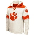 thumbnail image 2 of Men's Colosseum Cream Clemson Tigers 2.0 Lace-Up Pullover Hoodie, 2 of 4