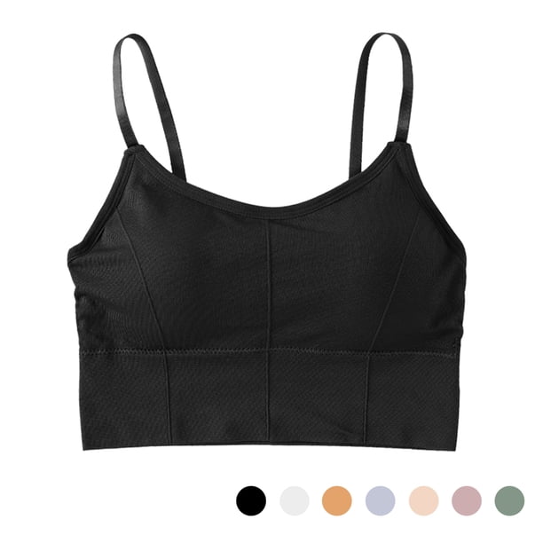TFixol Sujetador deportivo acolchado sin aros para mujer, ropa deportiva con tiras, tops para yoga