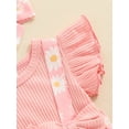thumbnail image 7 of Suealasg Newborn Baby Girl Clothes Fly Sleeve Daisy Print Bow Romper with Headband Set 2Pcs Infant Summer Photoshoot Outfits, 7 of 7