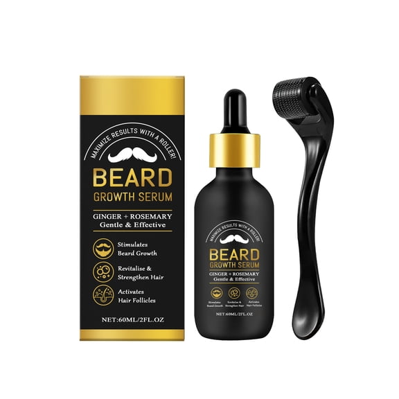 Alvantor Beard Growth Serum Oil For Men With Collagen & Rosemary - 2 Fl. Oz, Moisturizing & Conditioning