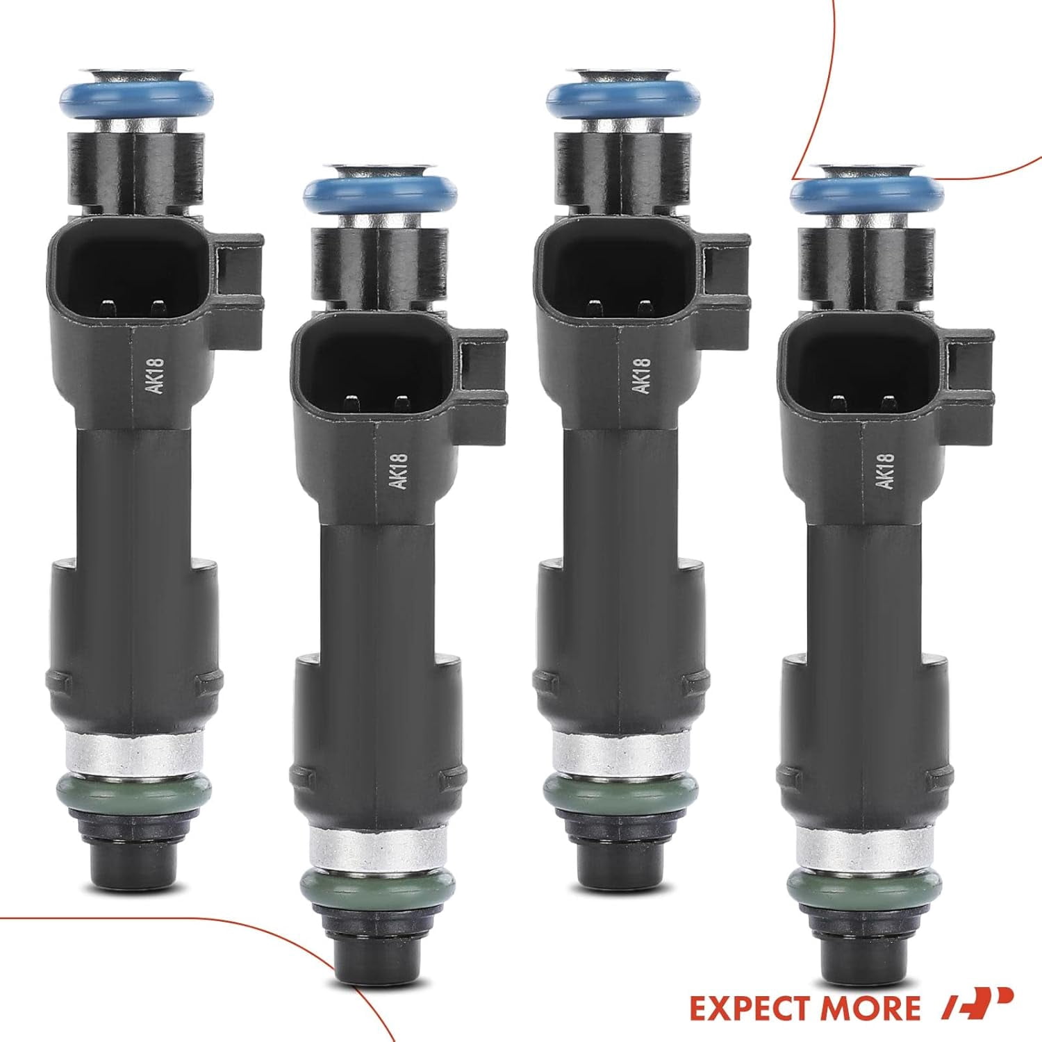 A-Premium Fuel Injectors Compatible with Chevrolet Malibu 2008-2012, Cobalt 2008-2010, HHR 2008 & Pontiac G5, G6, Solstice & Saturn Aura, Sky, Vue, 2.2L 2.4L, Set of 4, Replace# 12625029