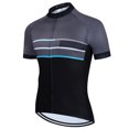 thumbnail image 2 of Maillot de ciclismo de manga corta, ligero, transpirable y con cremallera completa, para hombre, color gris y negro, 2 of 4