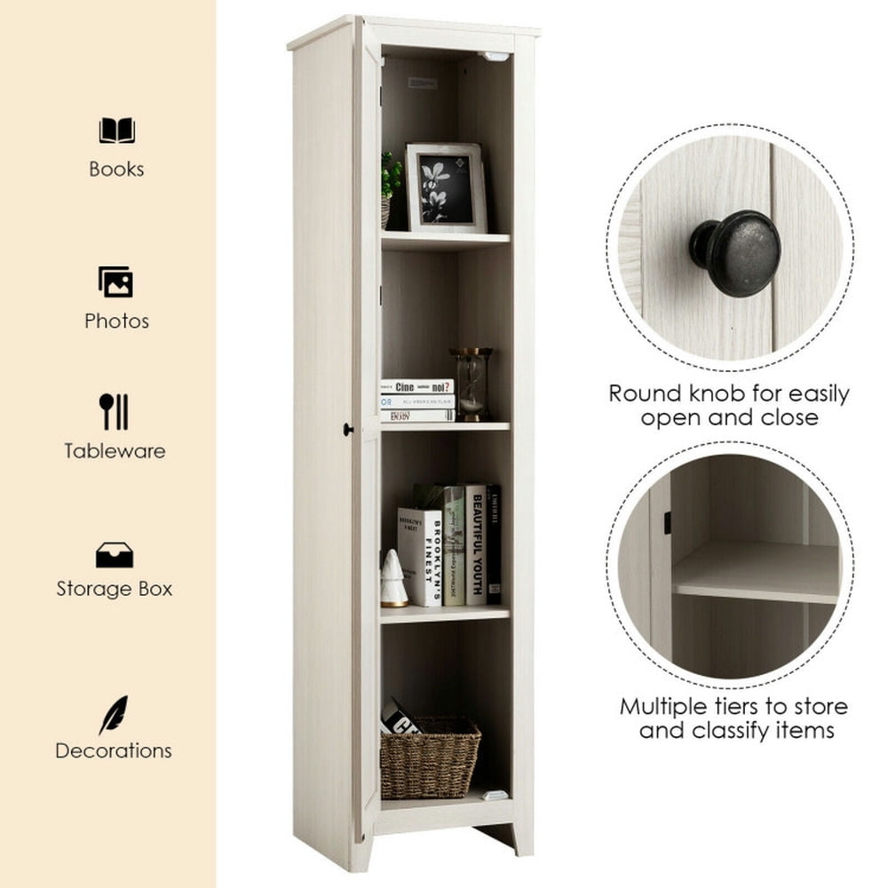 Finihen Bathroom Storage Cabinet, Bathroom Floor Cabinet, Linen Tower Bathroom Storage Cabinet Tall Slim Side Organizer with Shelf, for Bathroom, Living Room, Bedroom, Kitchen, White Finihen Bathroom Storage Cabinet, Bathroom Floor Cabinet, Linen Tower Bathroom Storage Cabinet Tall Slim Side Organizer with Shelf, for Bathroom, Living Room, Bedroom, Kitchen, White