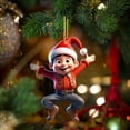 thumbnail image 3 of Adornos navideños, regalos navideños, colgante de árbol de Navidad de enano acrílico, lindo colgante de muñeca china con estampado plano de enano, decoraciones, decoraciones, 3 of 6