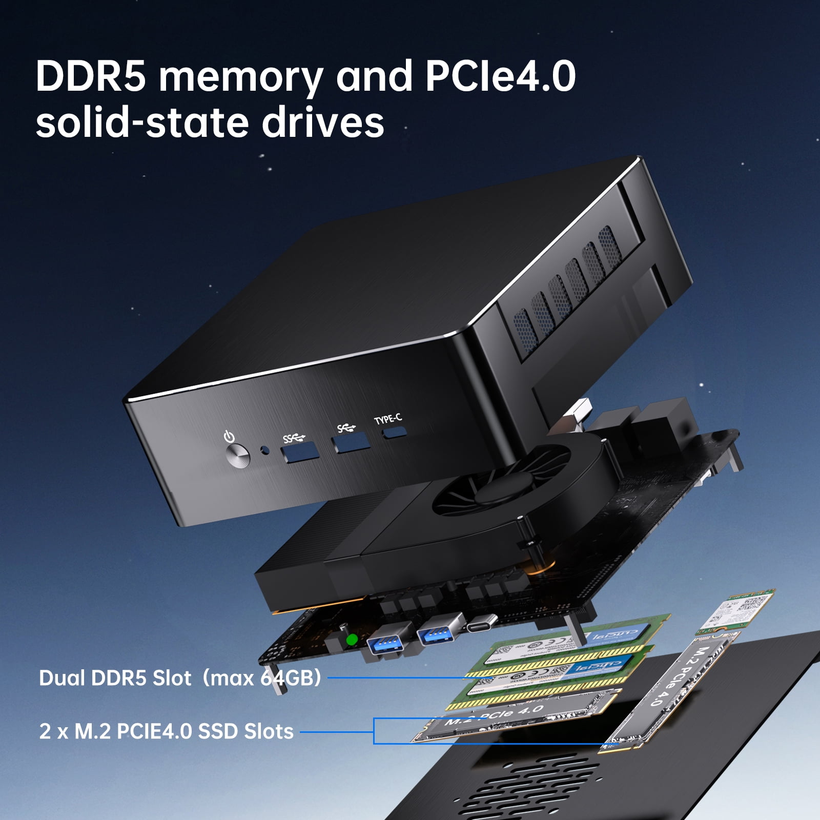 Thdeukoty Mini PC, Desktop Computer Core i9-12900H, 14 Cores Upto 5.0GHz, Win 11 Pro(TPM 2.0), 32G DDR5 RAM 512G SSD, HDMI/DP/USB4.0/WiFi6E/BT5.3, VESA