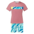 thumbnail image 5 of Stamzod Summer Outfits for Men 2 Piece Plus Size Short Sleeve Hawaiian Shirts and Shorts Set Casual Loose Beach Vacation Track Suits Mens Short Sets Outfits Pink H XXXL, 5 of 5