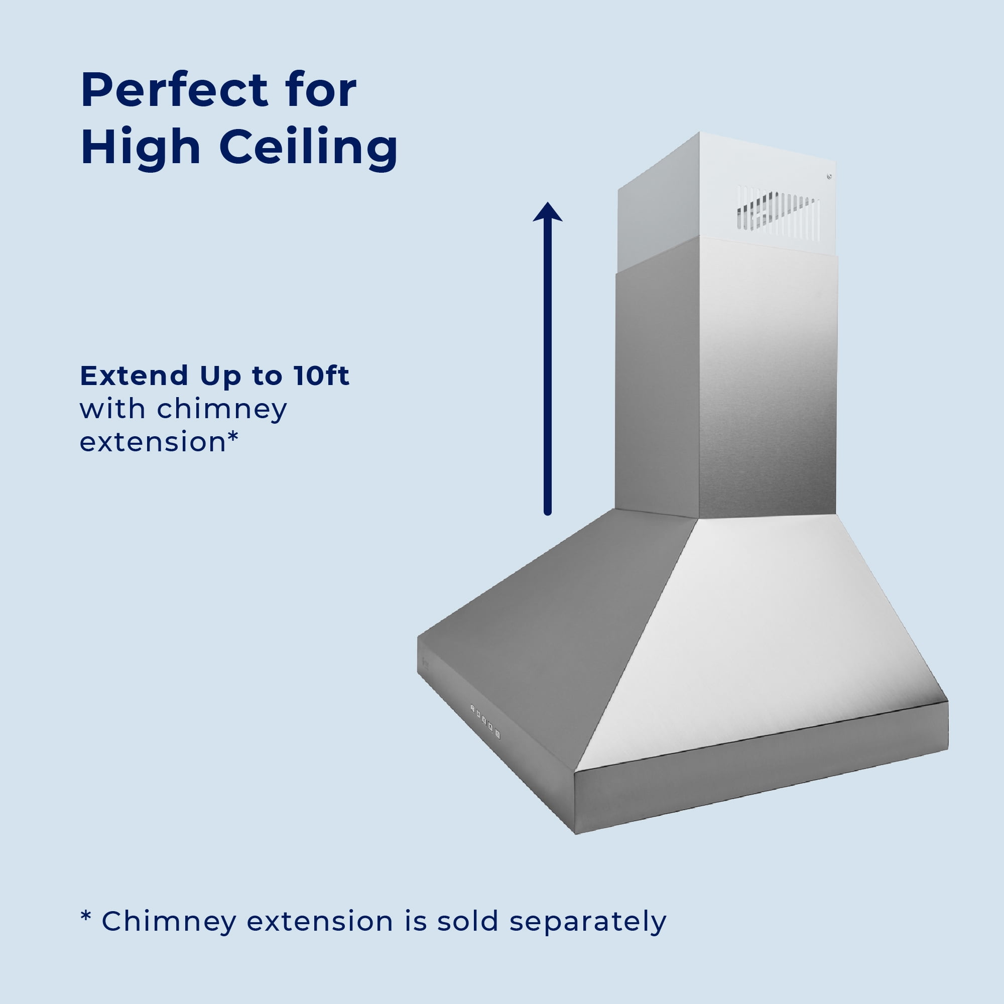 Hauslane Wall Mount Range Hood 36 Inch, Pro Model, Stainless Steel Range Hood, Strong Suction, Changeable LED Lamps, 6” Duct or Ductless, Kitchen Hood Vent, Stove Hood Vent