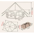 thumbnail image 7 of Luxury Octagonal Pyramid Camping Tent - Thick Oxford Circus Yurt Tent for Outdoor Glamping Trips, 7 of 7