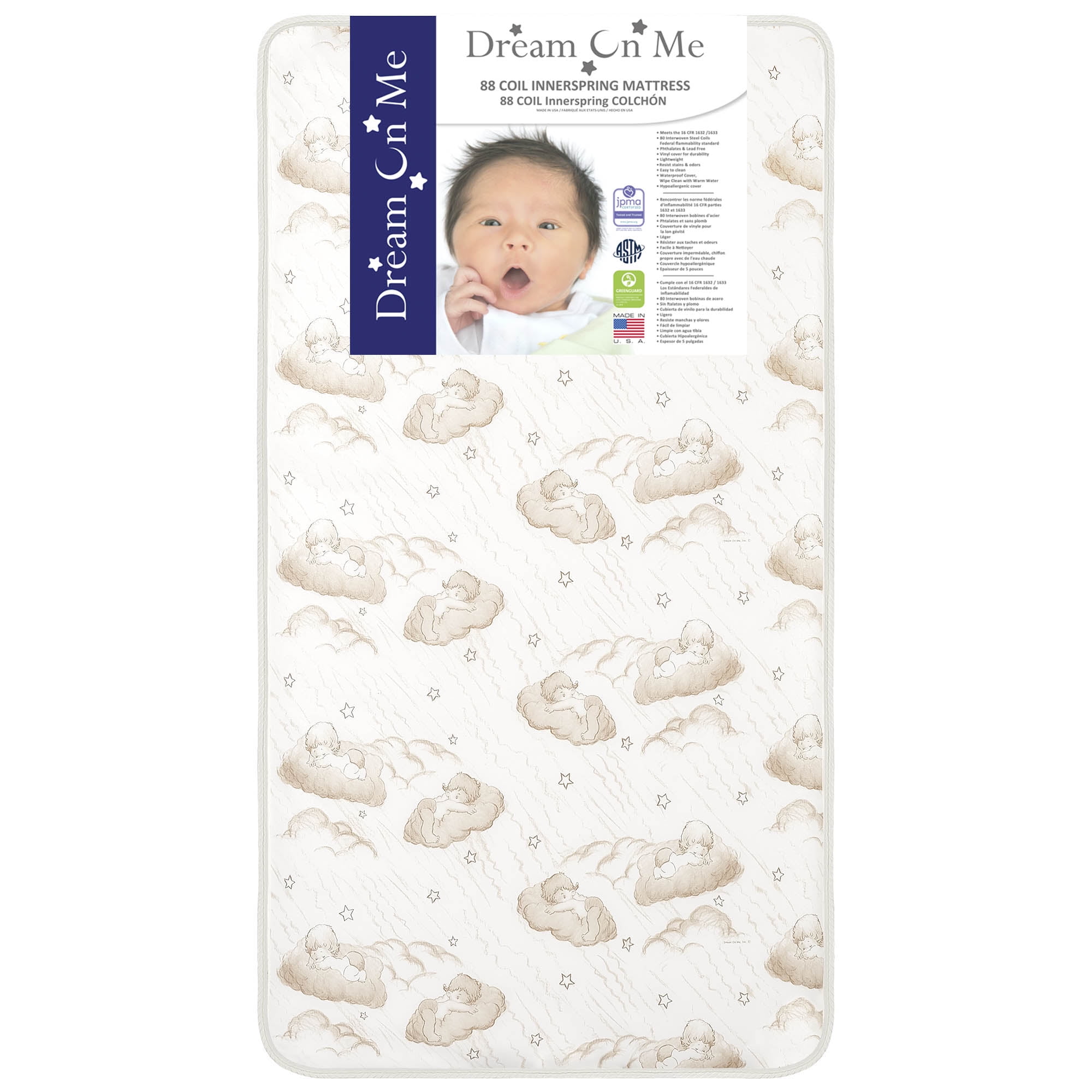 Nursery Essentials Bundle of Dream On Me Synergy 5 in 1 Convertible Crib, Dream On Me Emily Changing Table, with Dream On Me Twilight 5” 88 Coil Inner Spring Crib And Toddler Mattress In Black