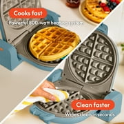 bella Flip-n-Store Belgian Waffle Maker with EverGood™ Ceramic Nonstick Coating, Power Indicator Light & Cool-Touch Handle, Surf