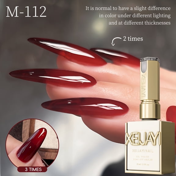 XEIJAYI 15ml  Gel Polish - Bright Nail Art With Alcohol-Free/LED Soak-Off Gel For Salon & DIY, Japanese-Korean Style Nail Designs, Nail Care, DIY Nail Design,