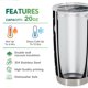 thumbnail image 3 of Vaso de viaje Oasisdream de acero inoxidable con tapa, 600 ml, 3 of 6