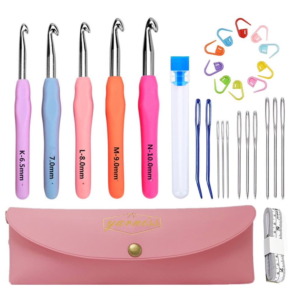 Yarniss Large Crochet Hooks, 10mm 9mm 8mm 7mm 6.5mm Crochet Hook Set