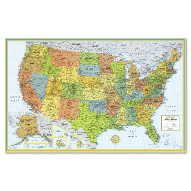 Rand Mcnally M Series Full Color Laminated United States Wall Map 50 X