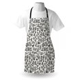 thumbnail image 4 of Ivory and Black Apron, Random Stripes Pattern Hand Drawn Abstract Arrangement Simplistic Design, Unisex Kitchen Bib with Adjustable Neck for Cooking Gardening, Adult Size, Ivory Black, by Ambesonne, 4 of 4