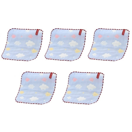 

Hemoton 5PCS Pure Cotton Six-layer Small Towel Kindergarten Hand Towel (Random Color)