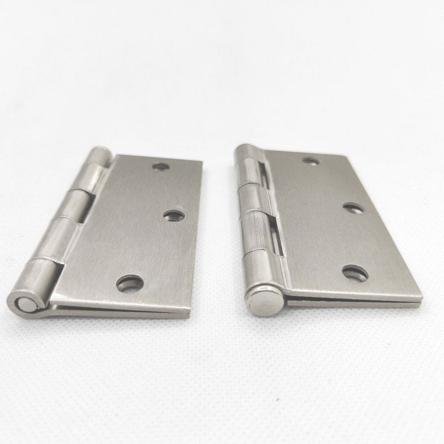 100 PACKS 3.5IN Steel Door Hinge Heavy Duty for Interior & Exterior Door, Square Corner,Thickness:2.2mm,Satin Nickel,Removable pin, with Screws - image 4 of 5