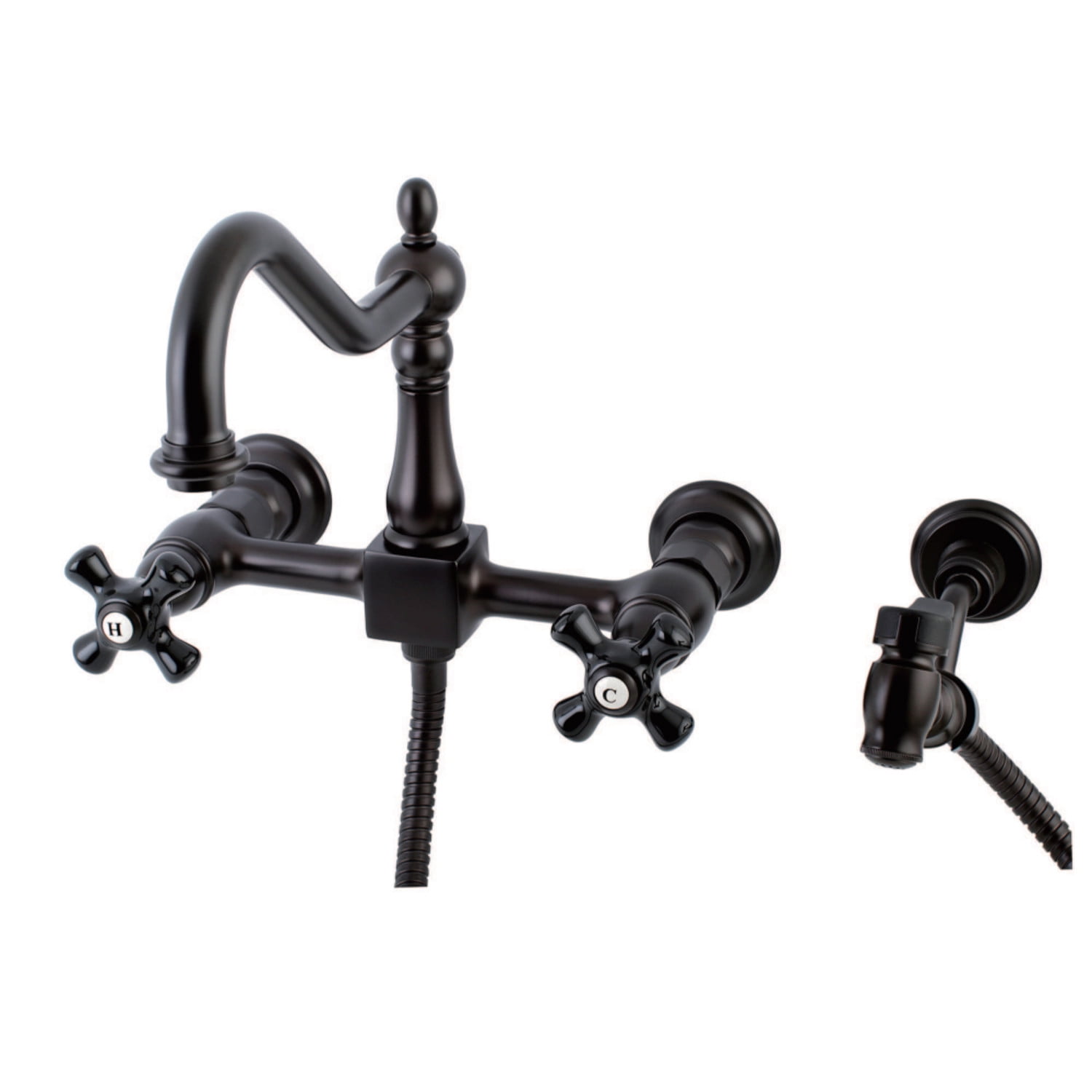 Kingston Brass Duchess 8Inch Centerset Wall Mount Kitchen Faucet with