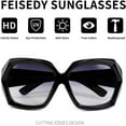 thumbnail image 6 of FEISEDY Crystal Square Women Sunglasses Luxury Diamond Thick Frame Ladies Shades B2708, 6 of 14