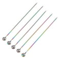 thumbnail image 1 of 5pcs Cóctel Comida Fruta Tenedor Selecciones Palo Bebida Buffet Decoración Bead-Multicolor Sunnimix Selecciones de cóctel de acero inoxidable, 1 of 8
