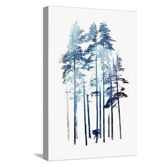 Art.com Winter Wolf Stretched Canvas Print Wall Art by Robert Farkas, 12" x 18"