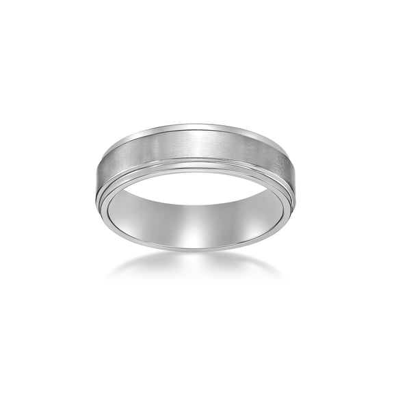 Stainless Steel 6MM Flat Edge Wedding Band Ring Jewelry Gift for Men - Size 10