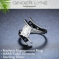 thumbnail image 3 of Raylynn Engagement Ring Silver Black Cz Emerald Cut Womens Ginger Lyne Collection, 3 of 6