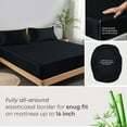 thumbnail image 3 of 100% Bamboo Twin XL Sheet Set - Ultra Soft, Breathable & Cooling, Ideal for Hot Sleepers, 16" Deep Pocket, Hotel Luxury Bedding (Jet Black), 3 of 8