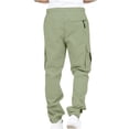thumbnail image 5 of Autumn And Winter Mens Solid Color Work Pants Drawstring Leg Mouth Sticky Tape Pocket Casual Pants, 5 of 5