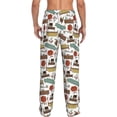 thumbnail image 3 of Uemuo Art Of Living Pattern Men's Wide Leg Palazzo Lounge Pants with Pockets Light Weight Loose Comfy Casual Pajama Pants-X-Large, 3 of 9