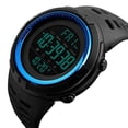 thumbnail image 3 of 1251 Mens Digital Sports Watch Waterproof Stopwatch Countdown Countdown Auto Date Blue, 3 of 7