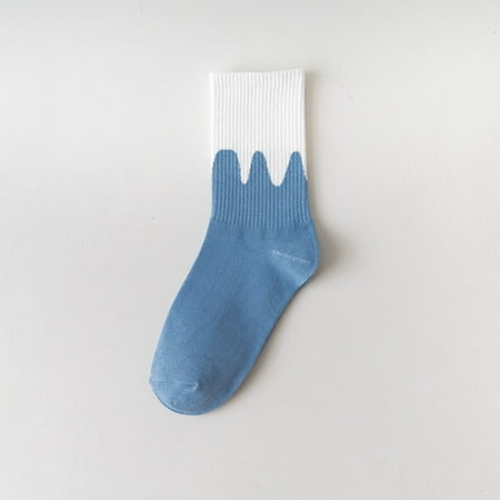

6 Pairs Socks for Women Womem Blue Plaid Socks Shallow Mouth Japanese Cute Milk Pattern Socks Womens Socks