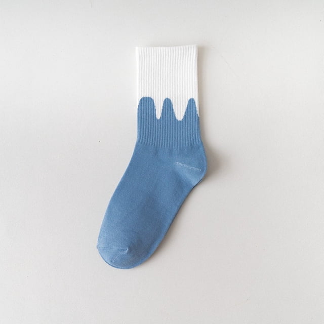 Womem Blue Plaid Socks Shallow Mouth Japanese Cute Milk Pattern Socks Sports Socks Sock Multicolor